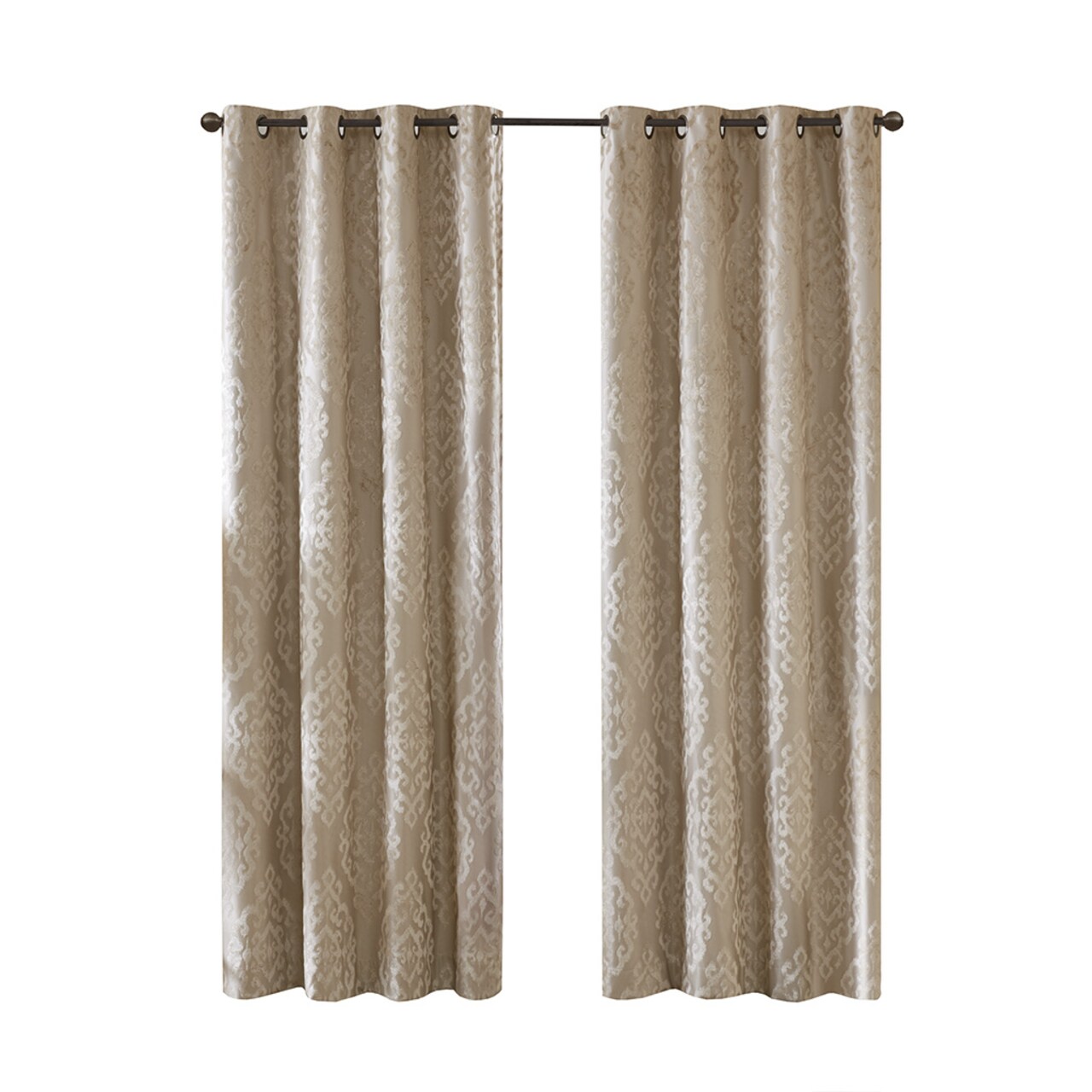 Gracie Mills Cyra Damask Total Blackout Grommet Top Curtain Panel - Grace-9809